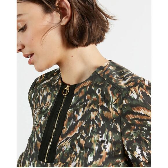 Ted Baker Holiiy Urban Printed Mini Dress Khaki Womens Size 2 Ted Size 0 New - Picture 4 of 12